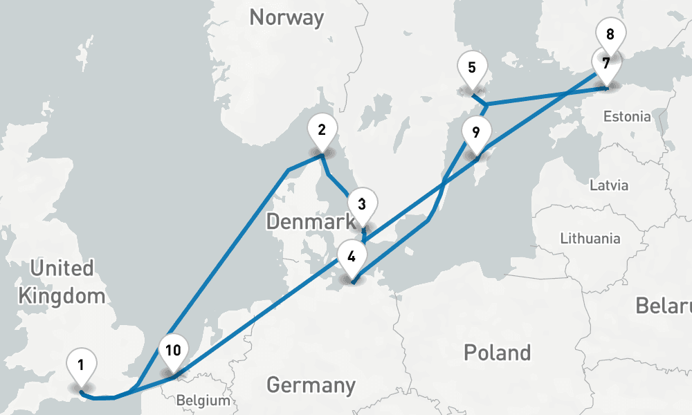 14 days, round-trip Scandinavia 15日間