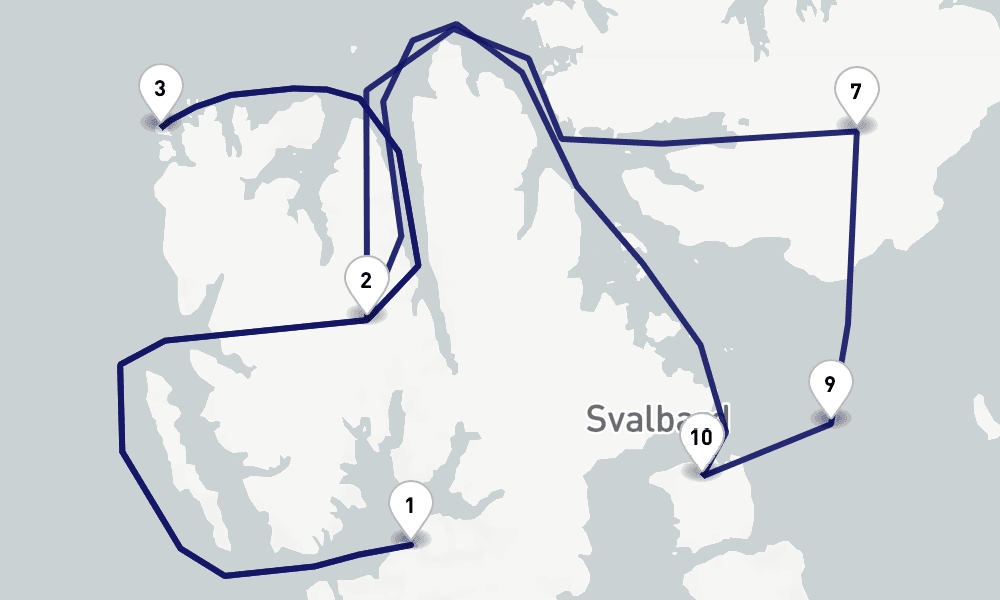 10 days, round-trip Spitsbergen 11日間