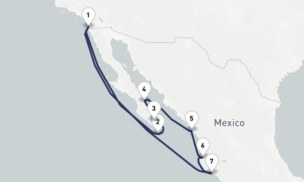 11 days, round-trip Mexican Riviera Sea Of Cortez 12日間