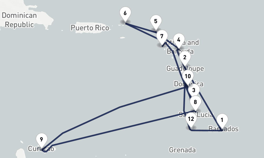 14 days, round-trip Spring Caribbean Escape - Caribbean Fly-Cruise Heathrow Airport 15日間