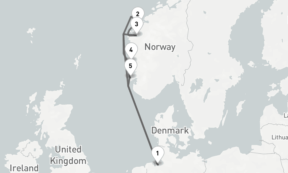 7 days, round-trip - Norwegens Fjordwelten - AbBis Bremerhaven 8日間