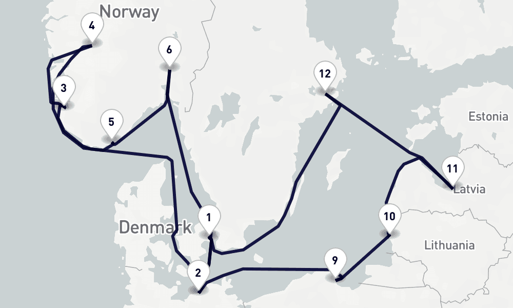 14 days, round-trip Northern Europe 15日間