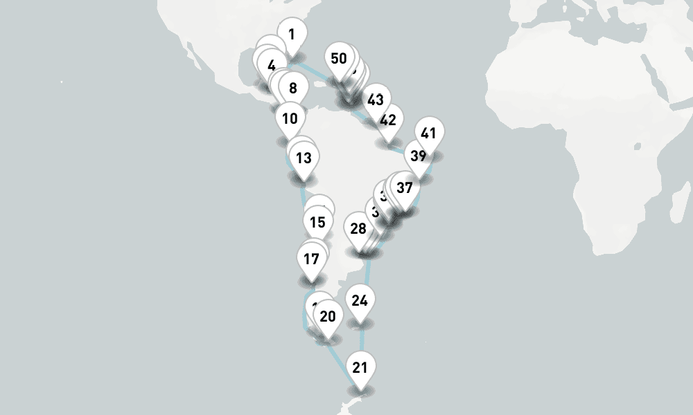 77 days, round-trip Cruise Circle South America Grand Voyage 78日間