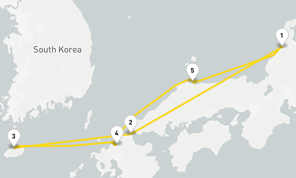 5 days, round-trip Asia from Kanazawa 6日間