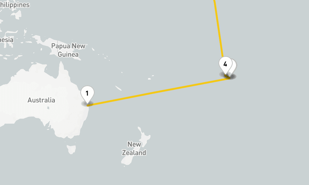 23 days, one-way from Brisbane to Seattle 24日間