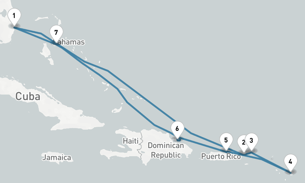 10 days, round-trip The Americas Caribbean - Fort Lauderdale To Fort Lauderdale 11日間
