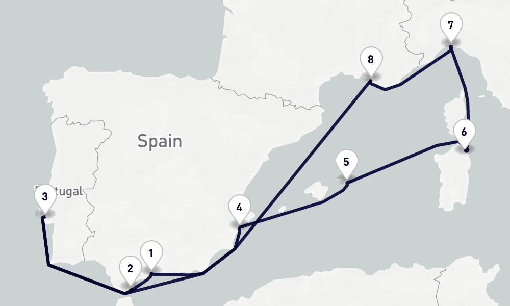 10 days, round-trip Mediterranean 11日間