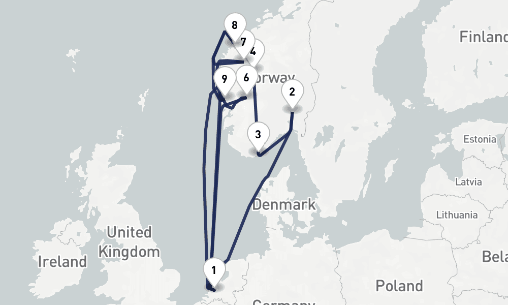 14 days, round-trip Fjords Of Norway Collectors Voyage 15日間