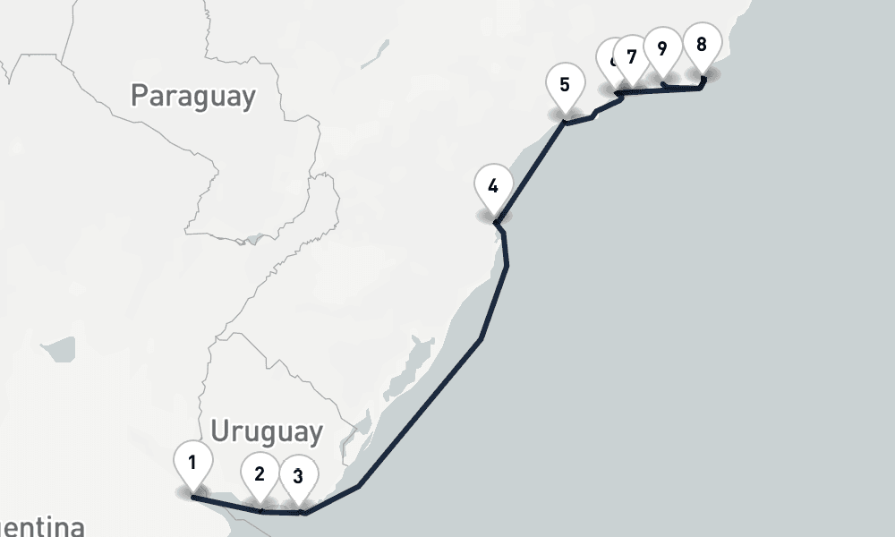 10 days, one-way from Buenos Aires to Rio de Janeiro 11日間
