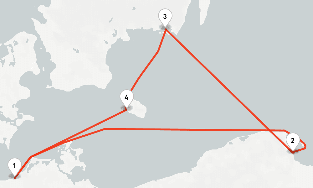 4 nights / 5 days, Warnemunde (Rostock, Germany) Round trip