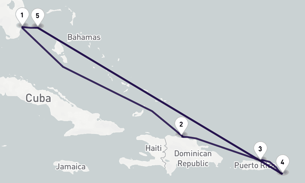 8 nights / 9 days, Miami (Florida) Round trip