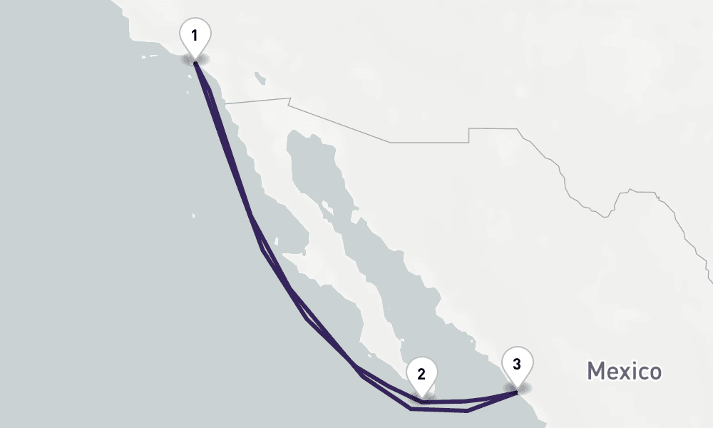 6 nights / 7 days, Los Angeles (San Pedro / Long Beach) Round trip