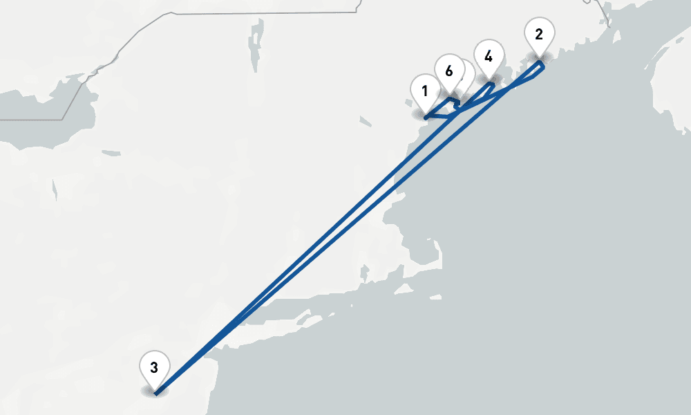 7 nights / 8 days, Portland (Maine) Round trip
