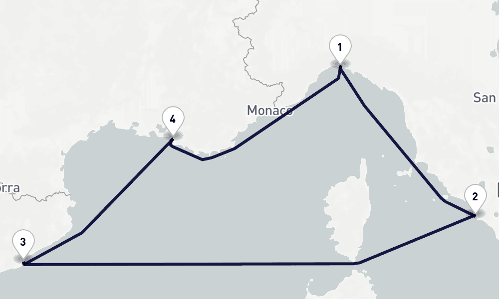 5 days, round-trip Mediterranean 6日間