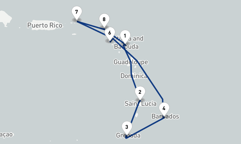 14 days, round-trip Christmas In The Caribbean Islands 15日間