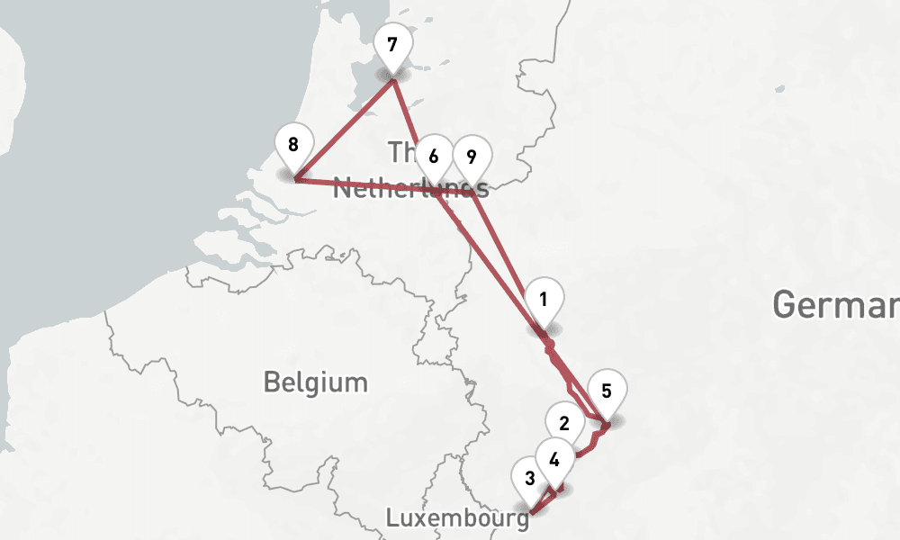 9 days, round-trip Rhine 10日間