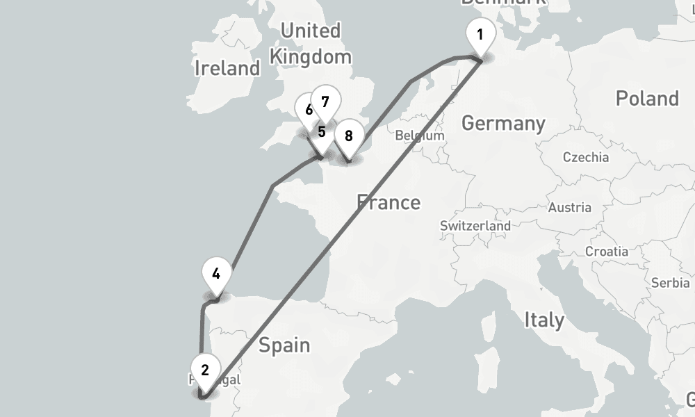 14 days, round-trip - Westeuropas Vielfalt - AbBis Bremerhaven 15日間