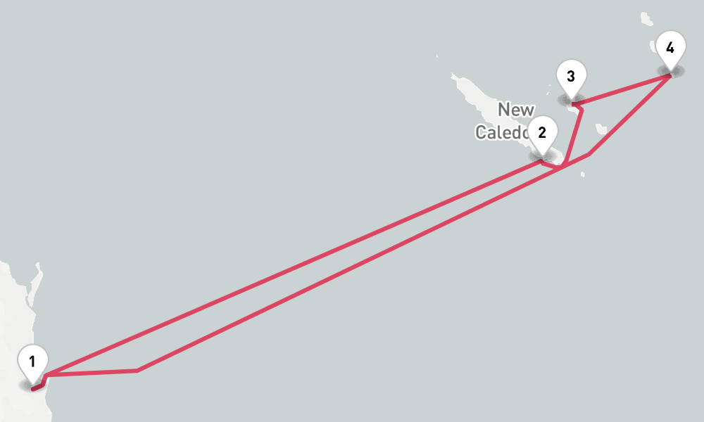 7 days, round-trip Vanuatu New Caledonia 8日間