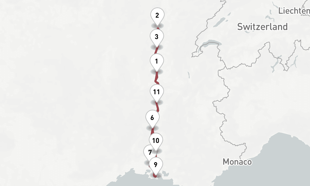 9 days, round-trip Rhne 10日間