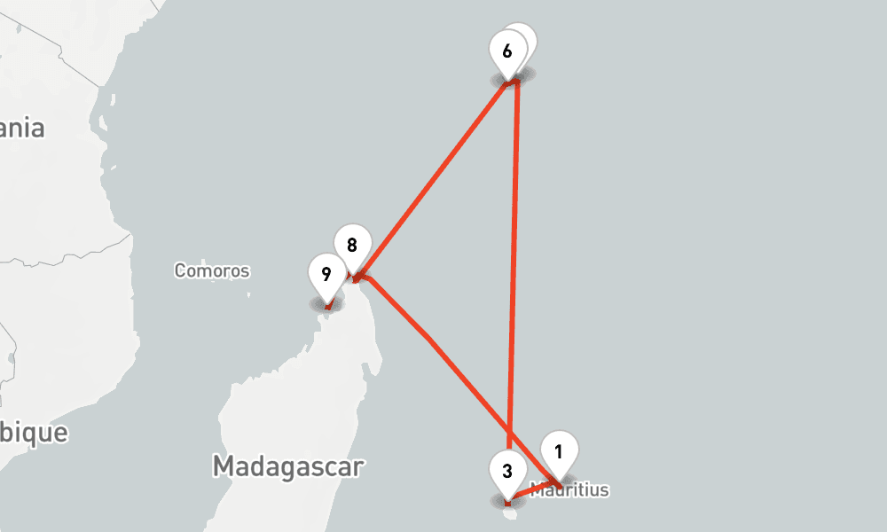 14 days, round-trip Mauritius, Seychellen Madagaskar 1 15日間