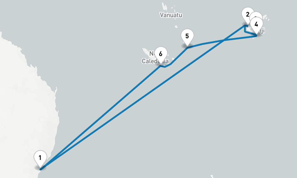 13 days, round-trip Fiji 14日間