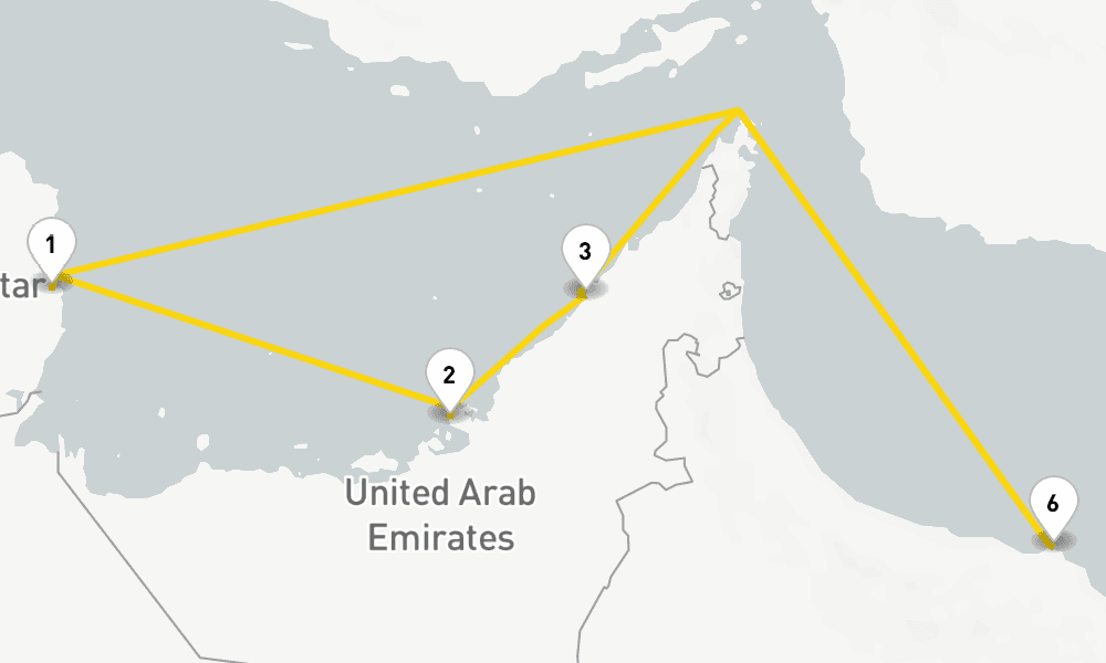 7 days, round-trip Dubai Middle East from Doha 8日間
