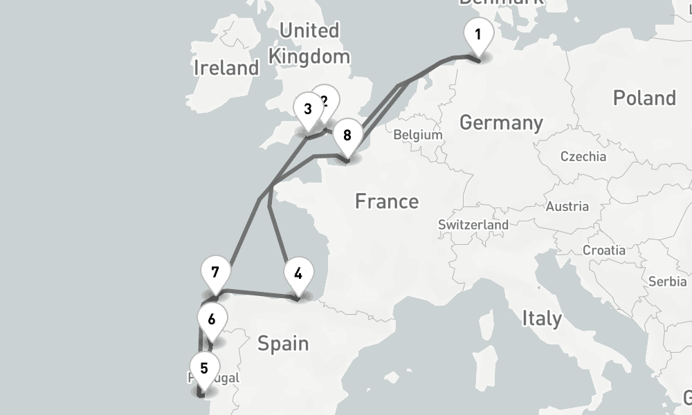 13 days, round-trip - Westeuropas Vielfalt - AbBis Bremerhaven 14日間