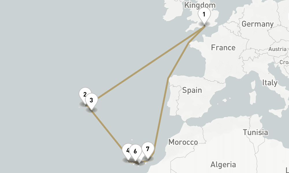 14 days, round-trip Azores And The Canary Islands 15日間