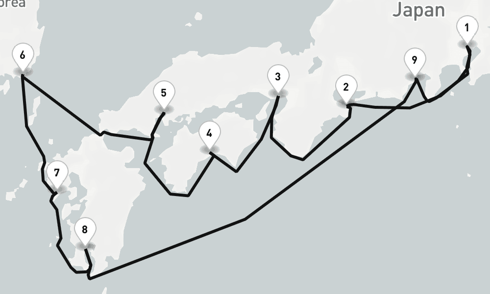 11 days, round-trip Tokyo To Tokyo 12日間