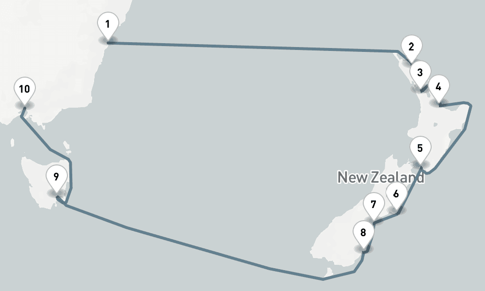 16 days, one-way from Sydney to Melbourne 17日間