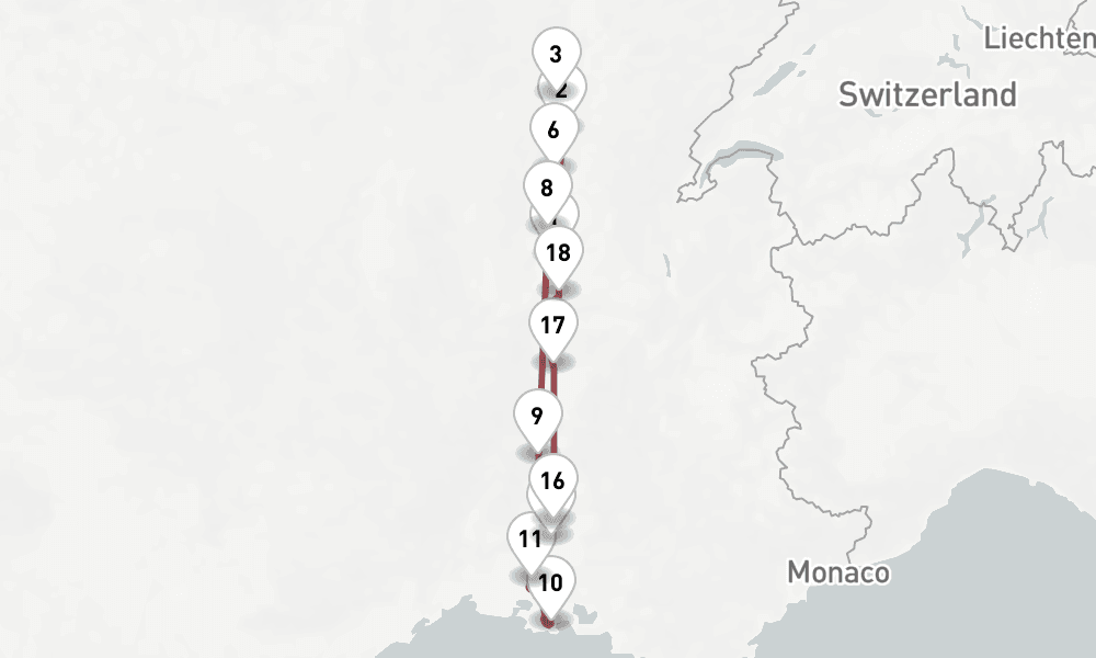 14 days, round-trip Rhne 15日間