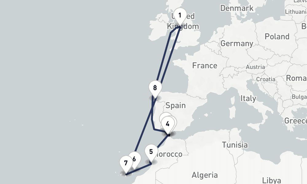 16 days, round-trip Spain Morocco with the Fleet Fiesta 17日間