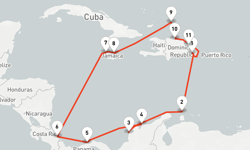 14 days, round-trip Karibik Mittelamerika ab Dom. Republik 2 15日間