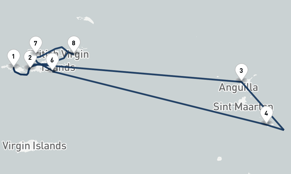 7 days, round-trip St. Barths Caribbean Gems 8日間