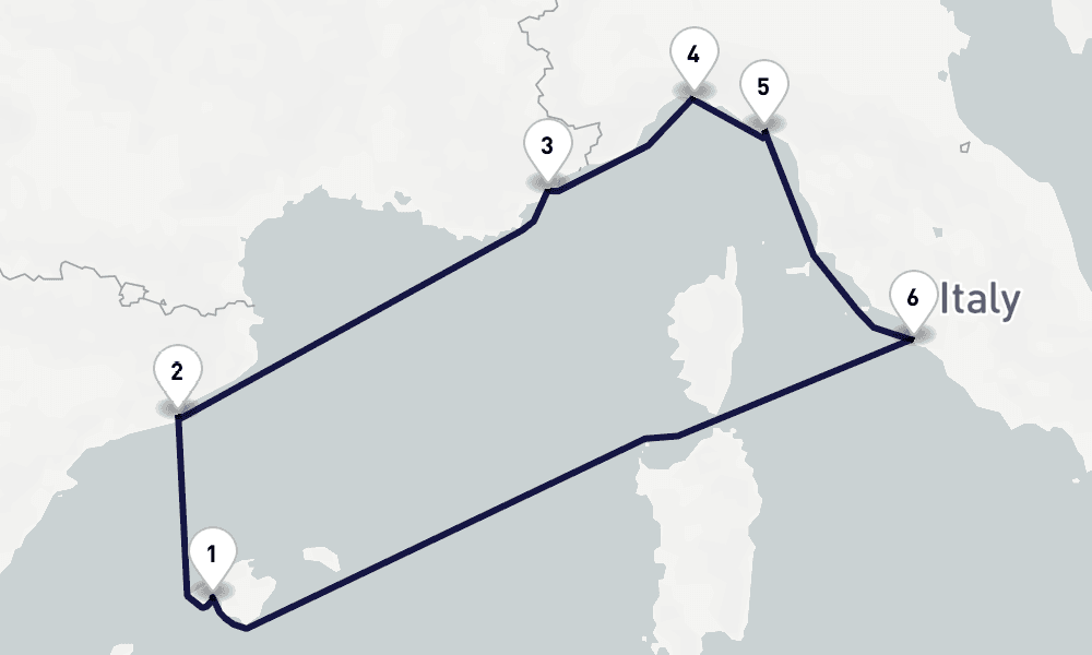 7 days, round-trip Mediterranean 8日間