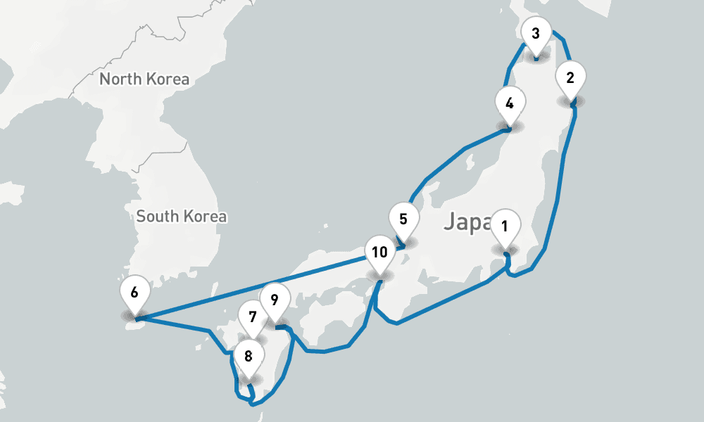 14 days, round-trip Grand Circle Japan with Fall Foliage 15日間