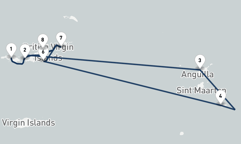 7 days, round-trip St. Barths Caribbean Gems 8日間