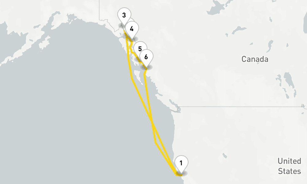 10 days, round-trip Alaska Inside Passage Glacier 11日間