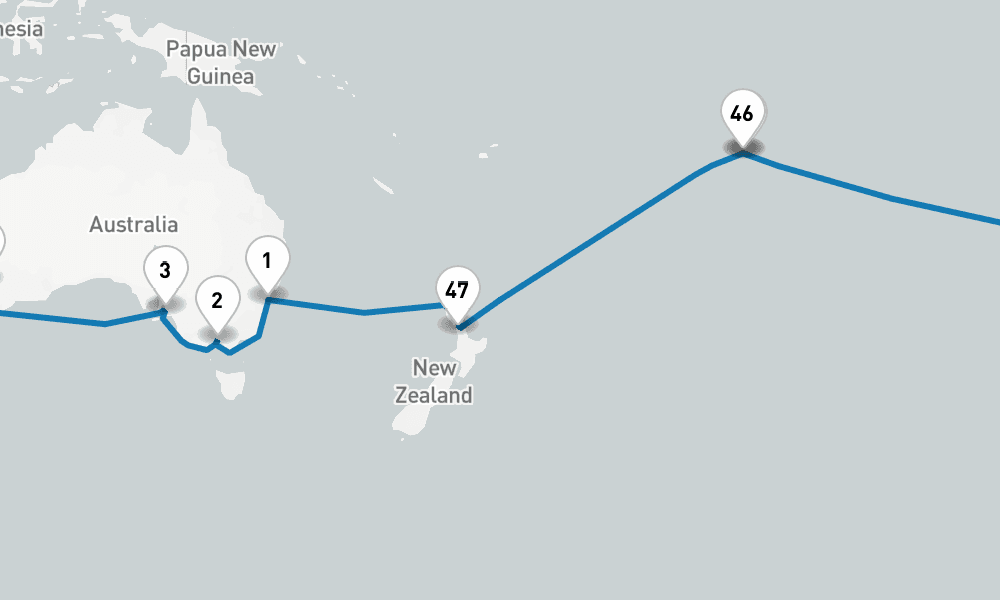 115 days, round-trip World Cruise - Roundtrip Sydney 116日間