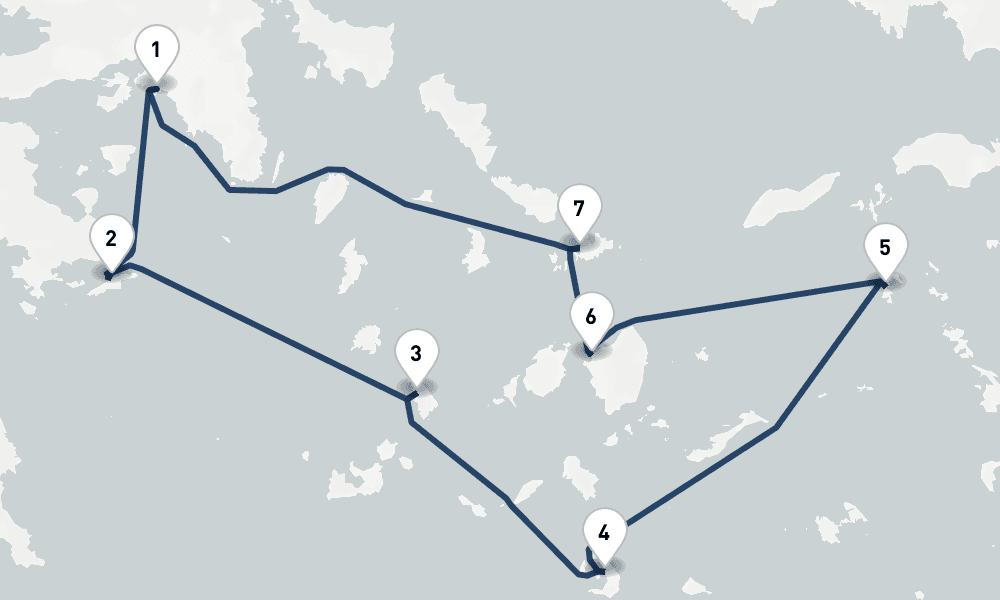 7 days, round-trip Yachting the Greek Isles 8日間