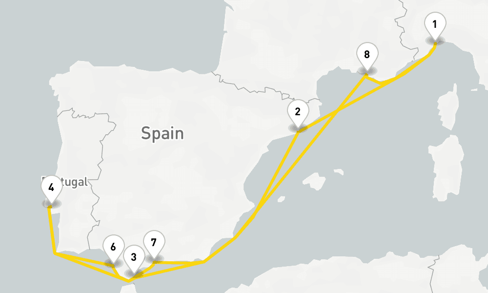 10 days, round-trip Western Mediterranean from Savona 11日間