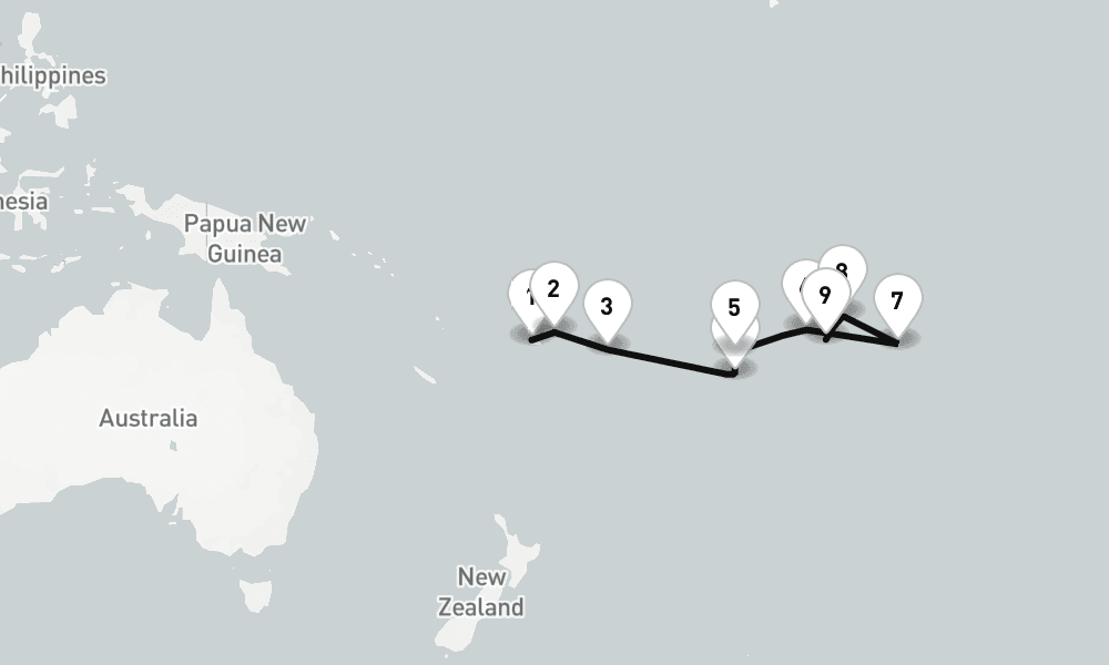 13 days, one-way from Lautoka to Papeete 14日間