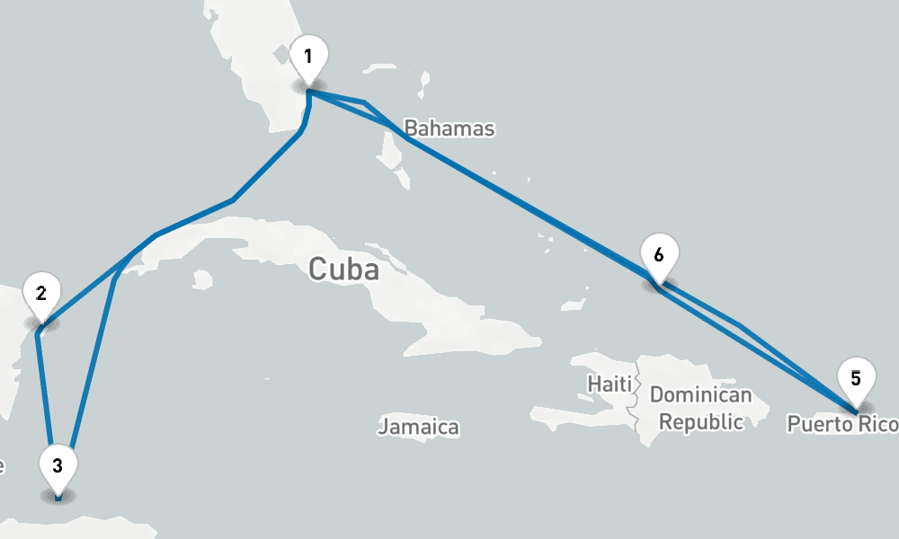 14 days, round-trip EasternWestern Caribbean Adventurer 15日間