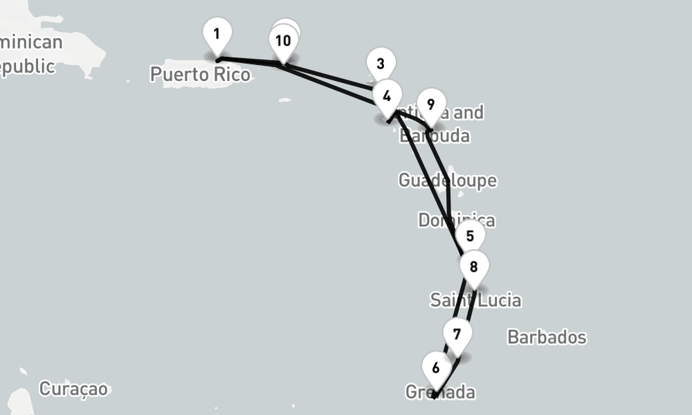 10 days, round-trip San Juan To San Juan 11日間