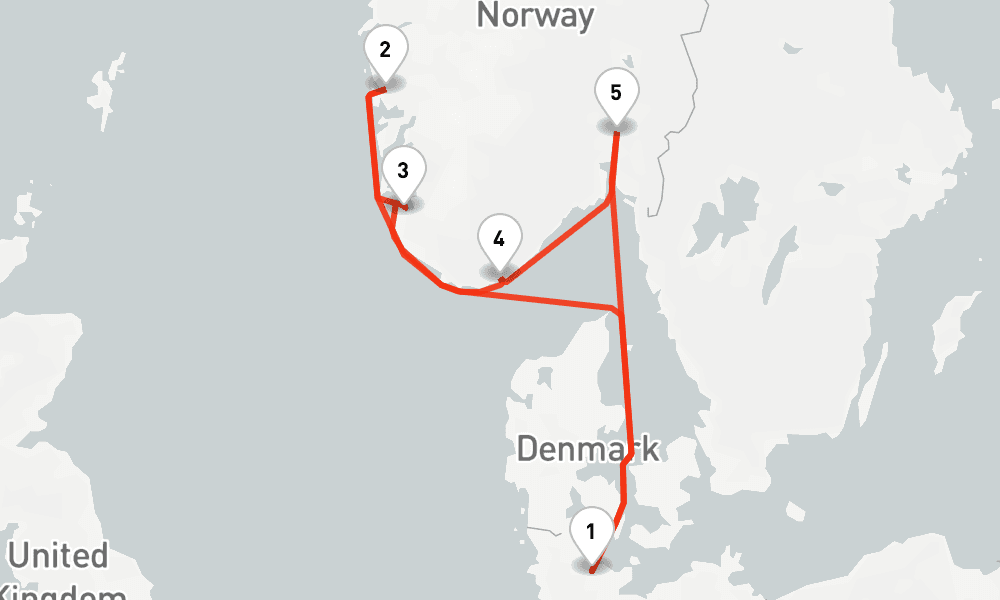 7 days, round-trip Sudnorwegen ab Kiel 8日間
