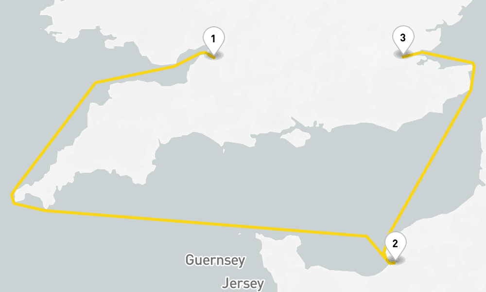 3 days, one-way from Bristol UK to London-Tilbury 4日間