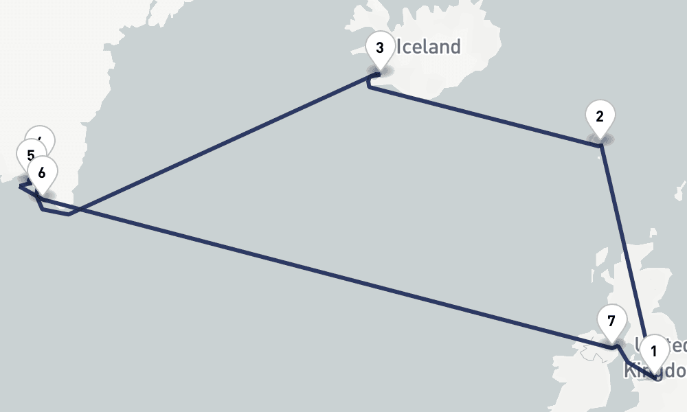 14 days, round-trip Greenlands Fjords, Mountains Icebergs 15日間