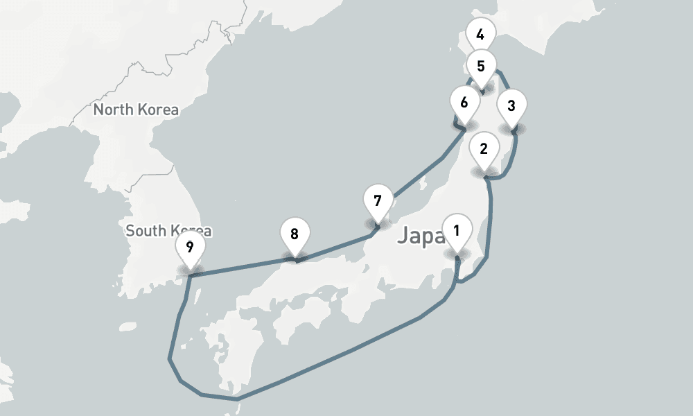14 days, round-trip Under The Cherry Trees Tokyo To Tokyo 15日間