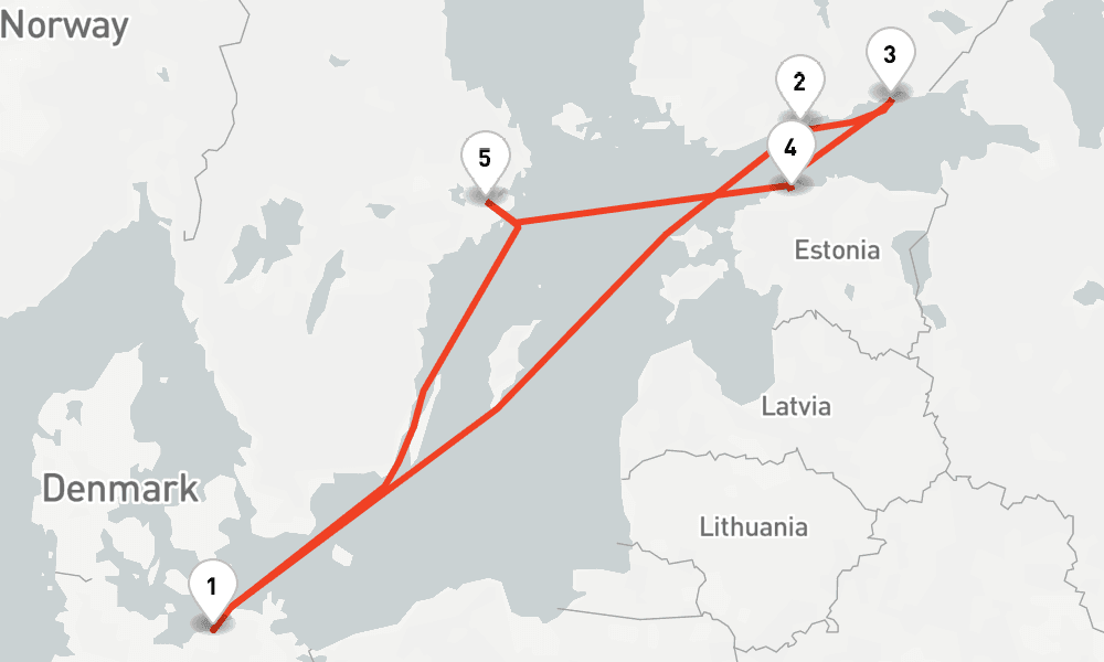 7 days, round-trip Ostsee ab Warnemunde 1 8日間