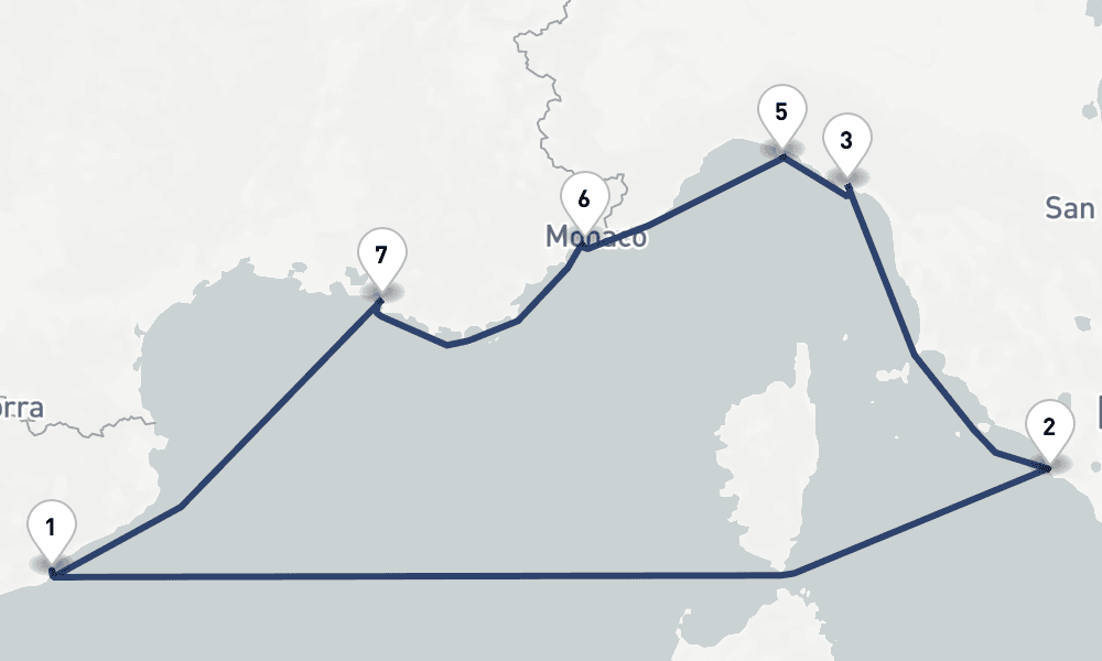 9 days, round-trip Italian Riviera France 10日間